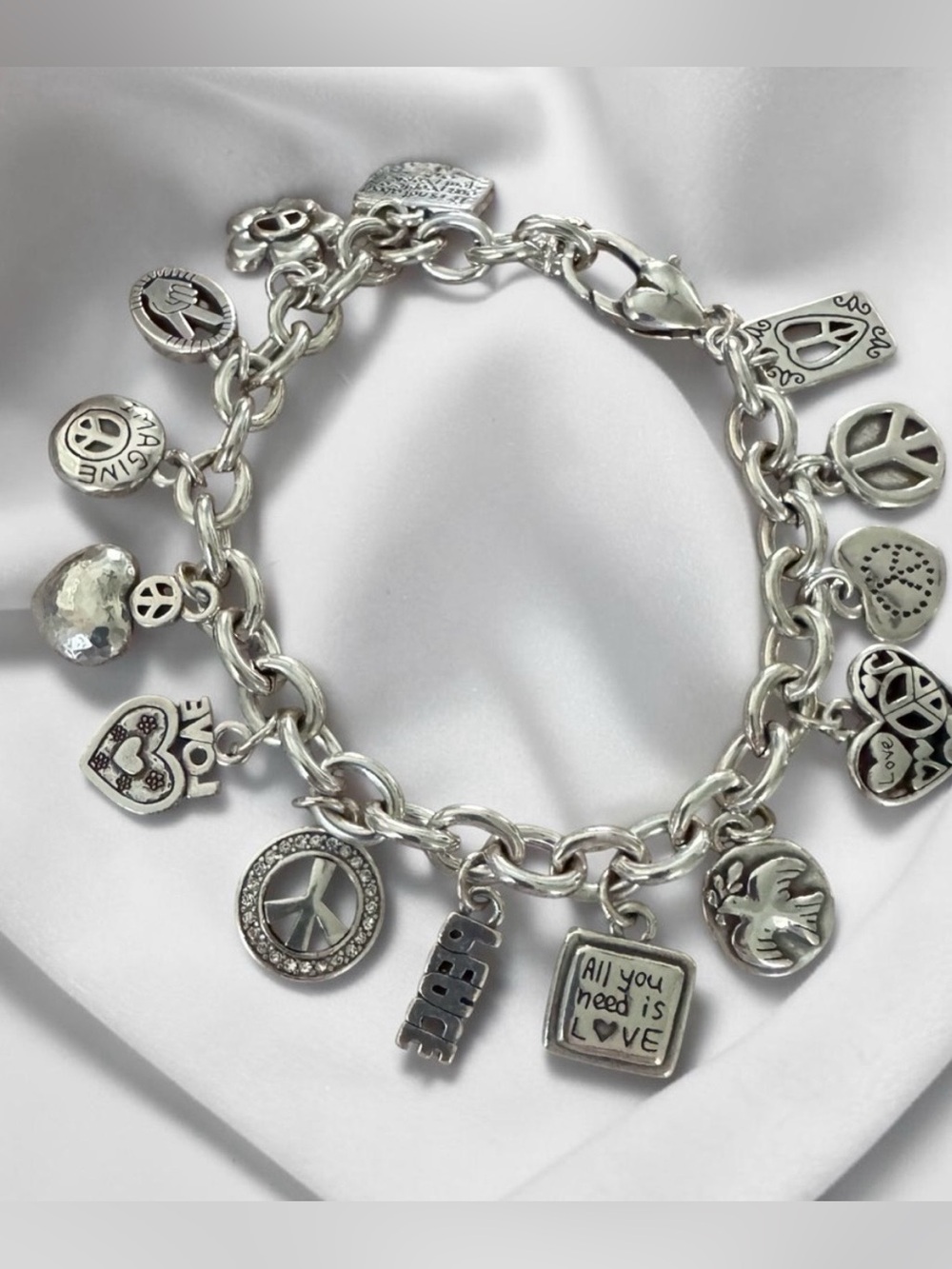 Brighton-Peace/Love Charm Bracelet
